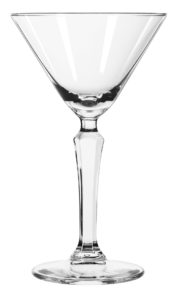 Empty Martini Glass on White Background